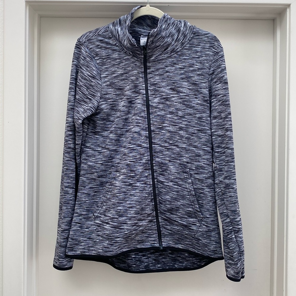 Womens Champion C9 Heather Gray Duo Dry Fleece Lined Zip Up Jacket Size M